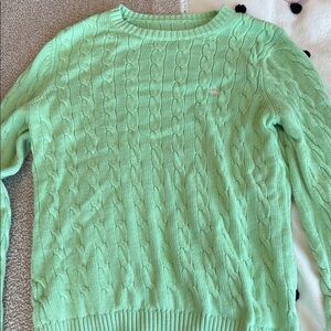 Polo by Ralph Lauren Green Crew Neck Sweater with Textured Knit